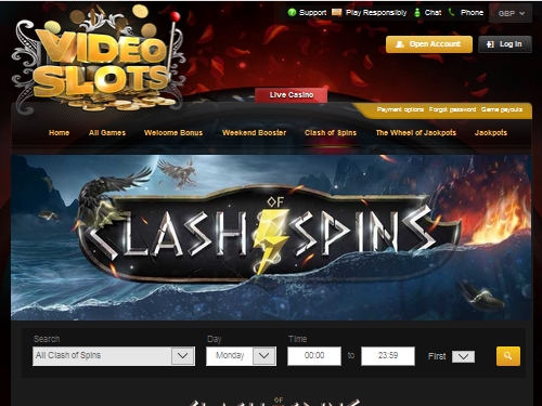 Videoslots Casino Clash Spins